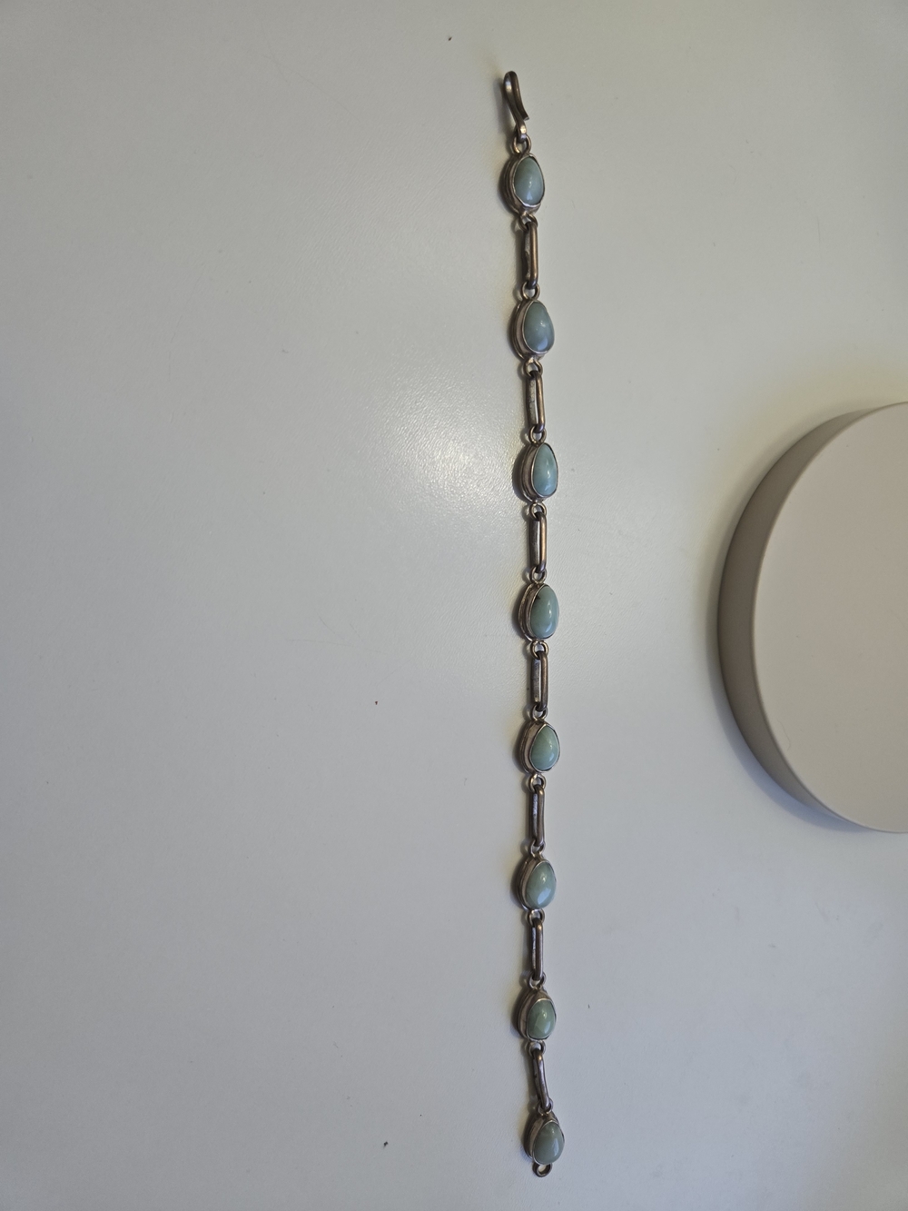 STERLING Silver Bracelet with Light Blue Stone Accents